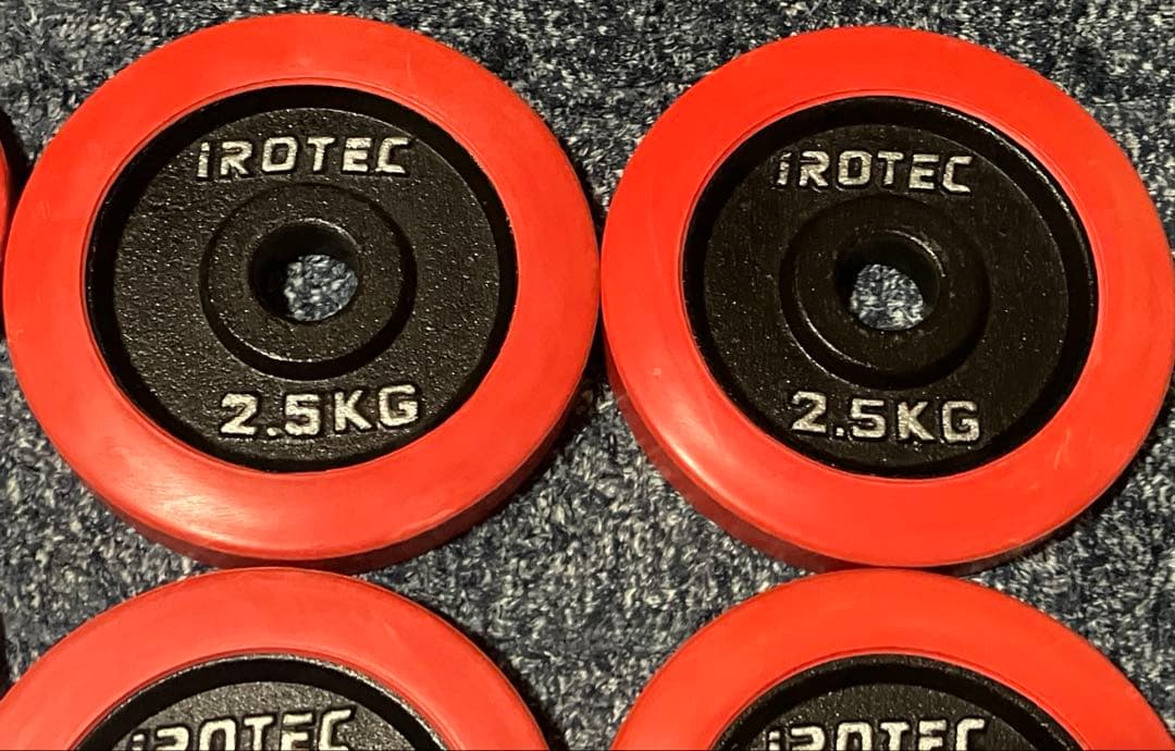 iROTEC ダンベルプレート 2.5kg×4 1.25kg×4 シャフト付