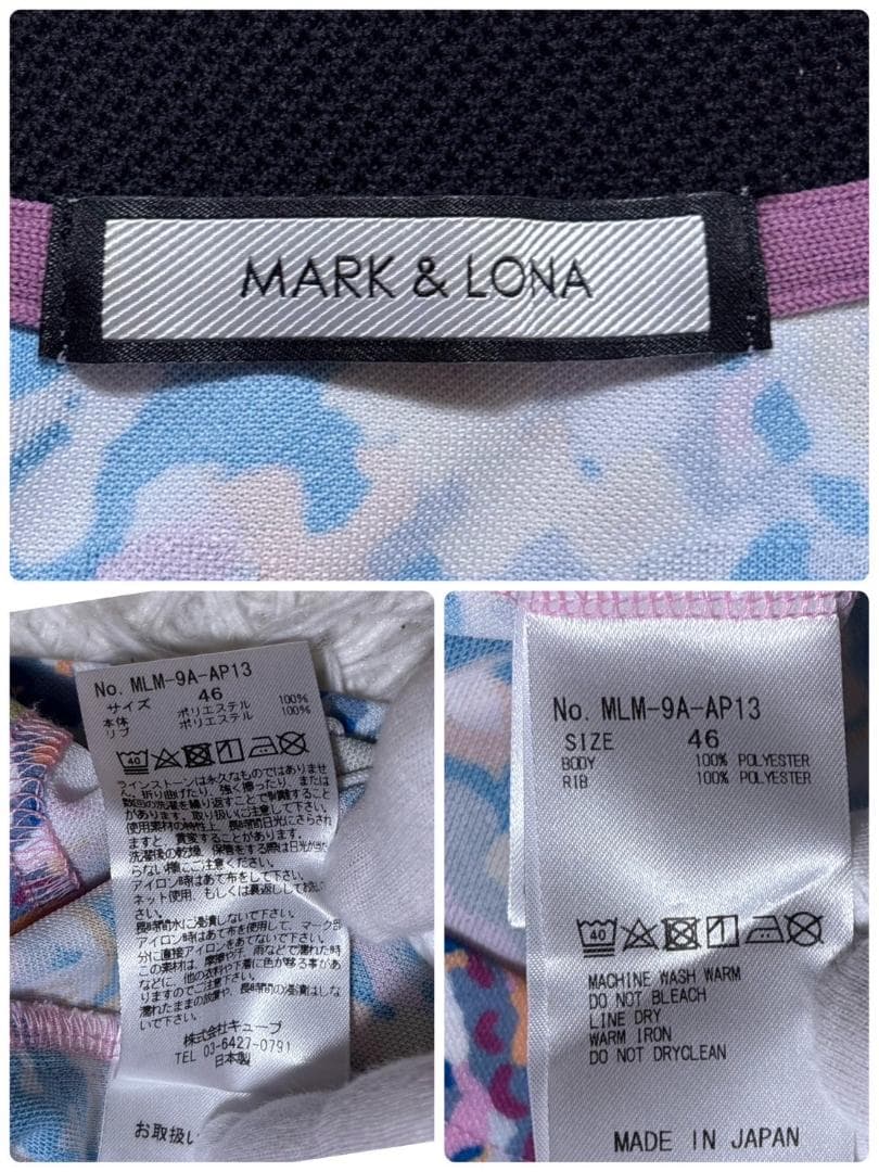 MARK&LONA ゴルフ ペイズリー柄 ポロシャツ S相当 46