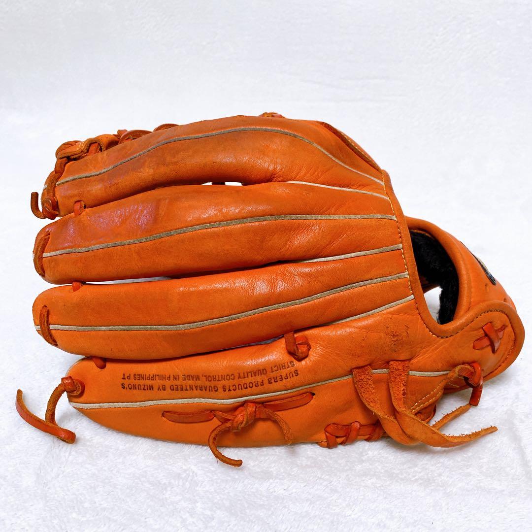 ミズノ　軟式グローブ　外野手用　セレクト9　オレンジ　右投げ　一般軟式　おまけ付