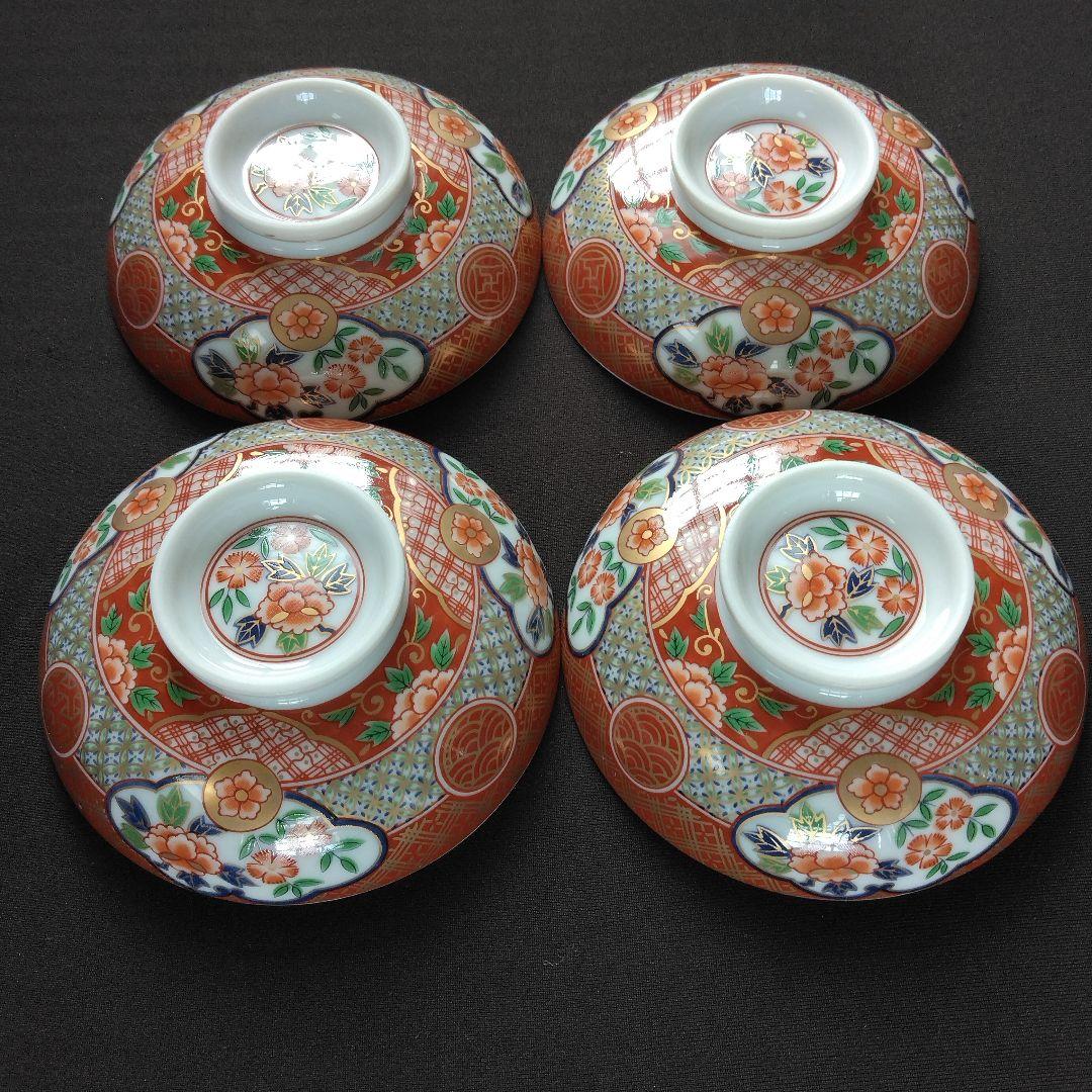 美濃焼 庫山窯 絢爛豪華 金彩 古伊万里 蓋付き小丼 お碗揃 4客 前畑陶器