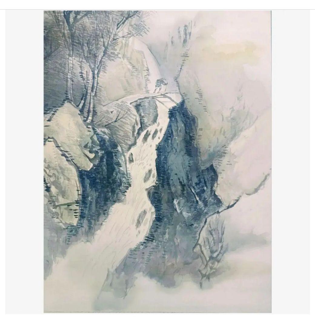 【孟秋喬村】五穀豊穣 龍神 川 掛軸 禅 絵 中国詩経 日本美術 和室インテリア