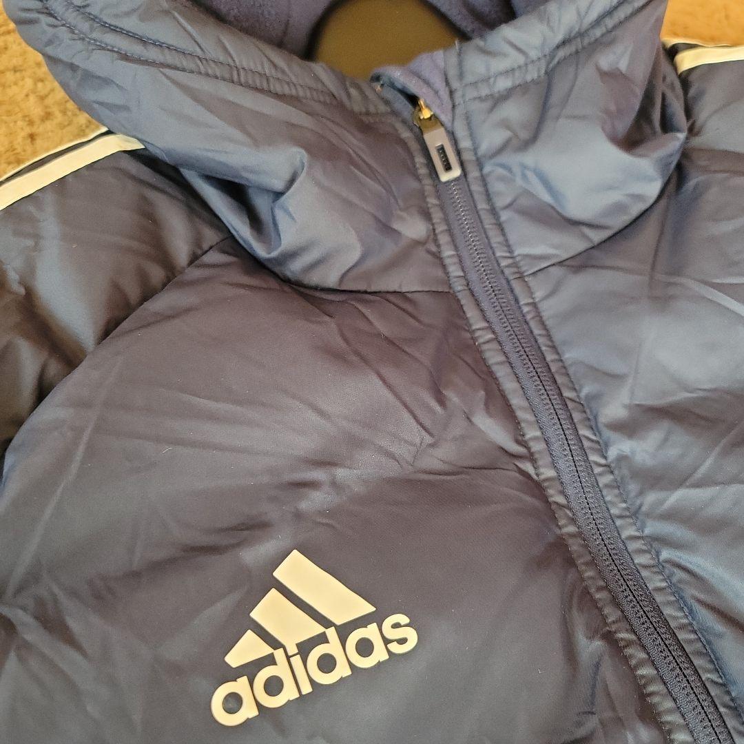 adidas アディダス ダウンコート ベンチコート XL ネイビー フード付