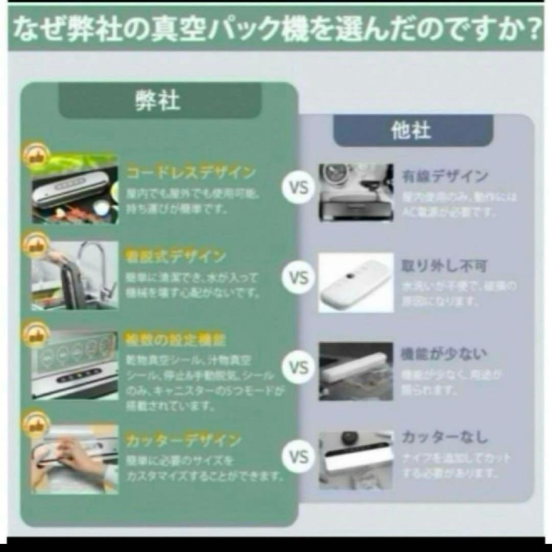 真空パック機 コードレス 真空パック器 フードシーラー 鮮度長持ち