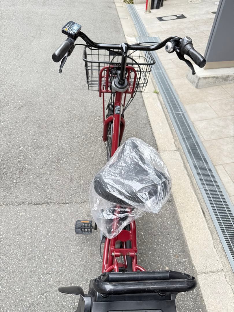 子供乗せ　パナソニック 電動アシスト自転車 赤 チャイルドシート付き