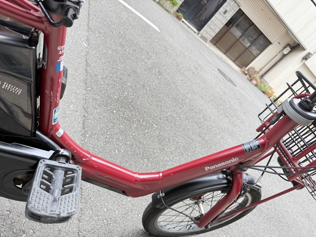 子供乗せ　パナソニック 電動アシスト自転車 赤 チャイルドシート付き