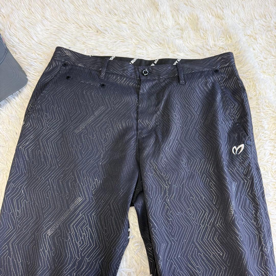 【マスターバニー】極美品 ストレッチパンツ ブラック 総柄 5サイズ メンズ