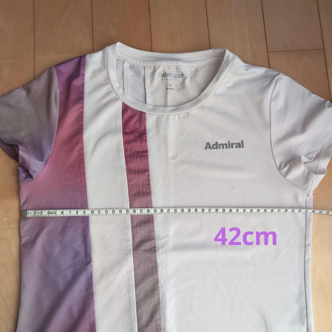 Admiral テニスTシャツ ホワイト パープル　Mサイズ