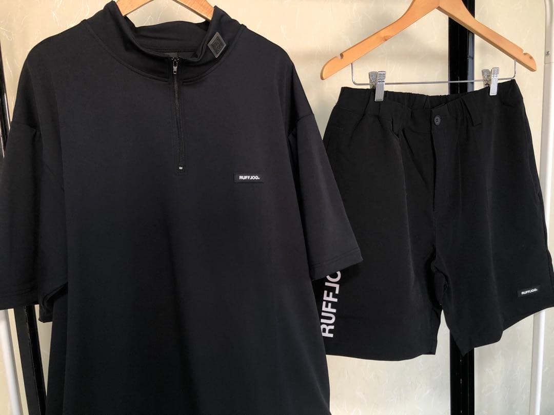 ラフロッグ　モックネックシャツ＆ショートパンツセット　サイズM BLACK