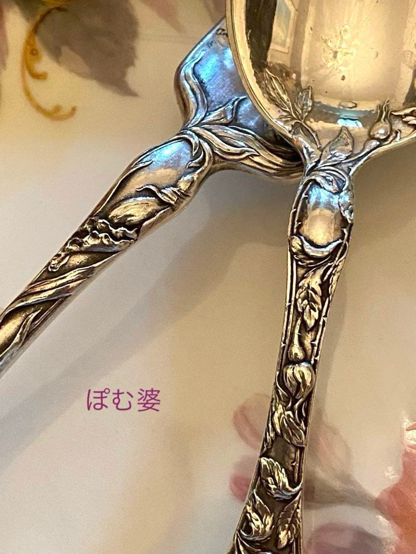 【米国／リード＆バートン】純銀／カトラリー 「５つの花」３本セット×2組