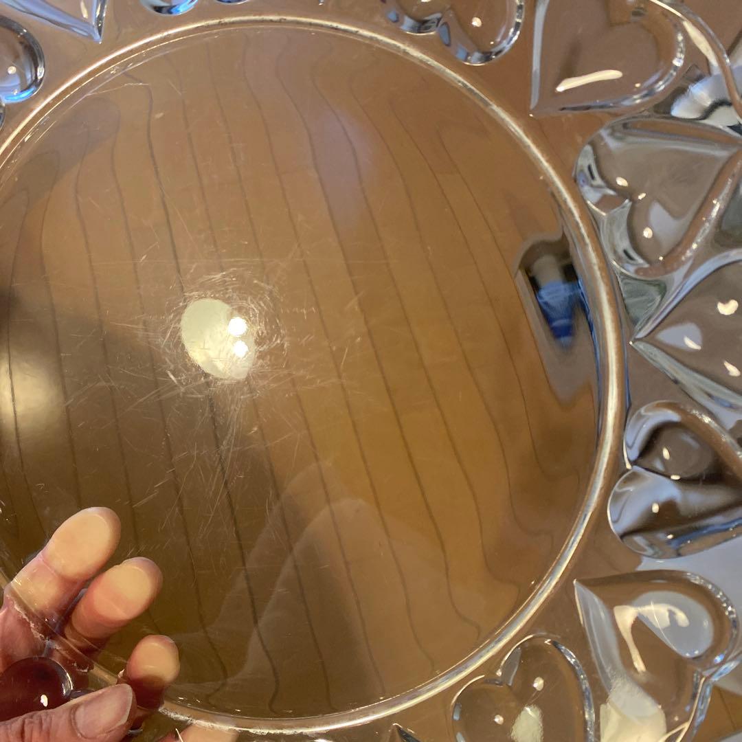 Tiffany ティファニー　大皿　クリスタル　ハート　皿　廃盤品　ハートリム