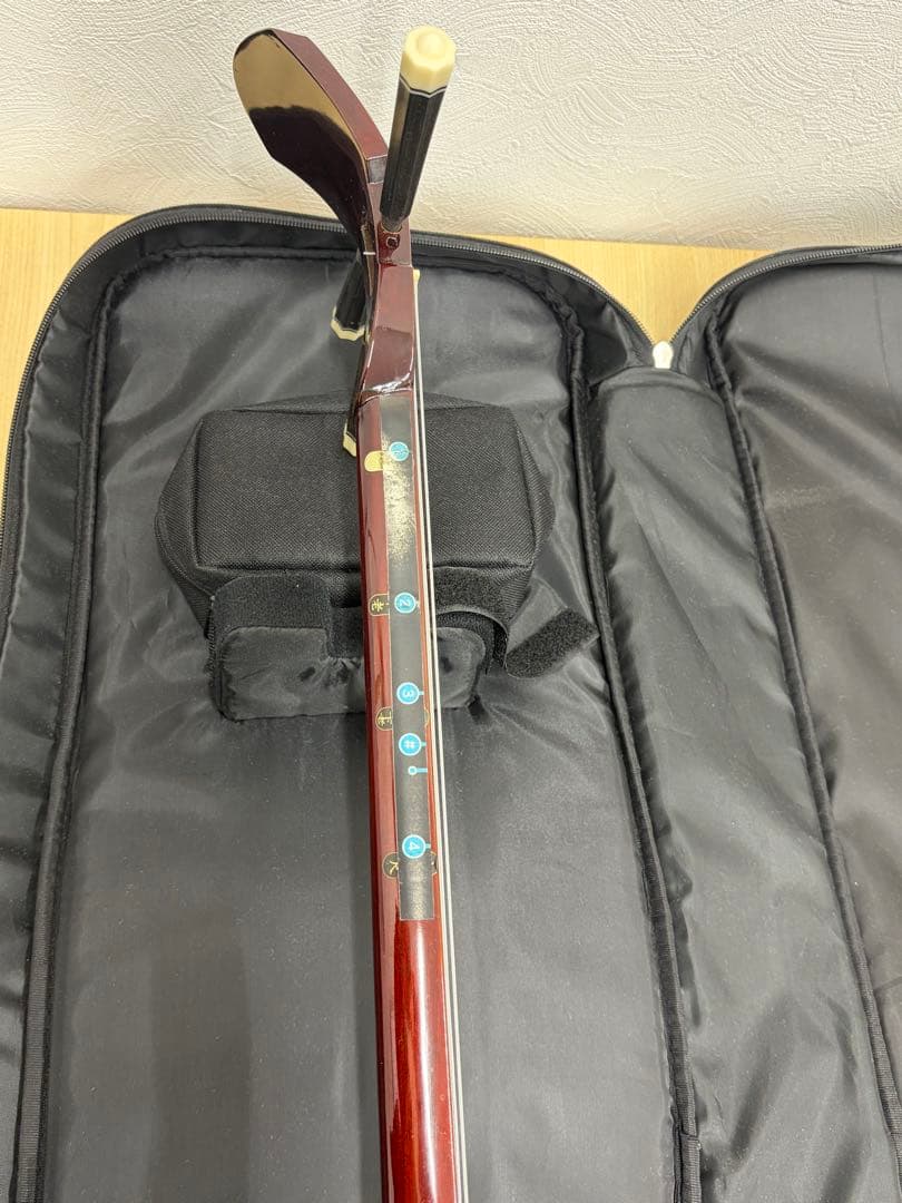 美品 沖縄三線 蛇皮 人工皮 弦楽器 和楽器 三味線 初心者 入門セット付き