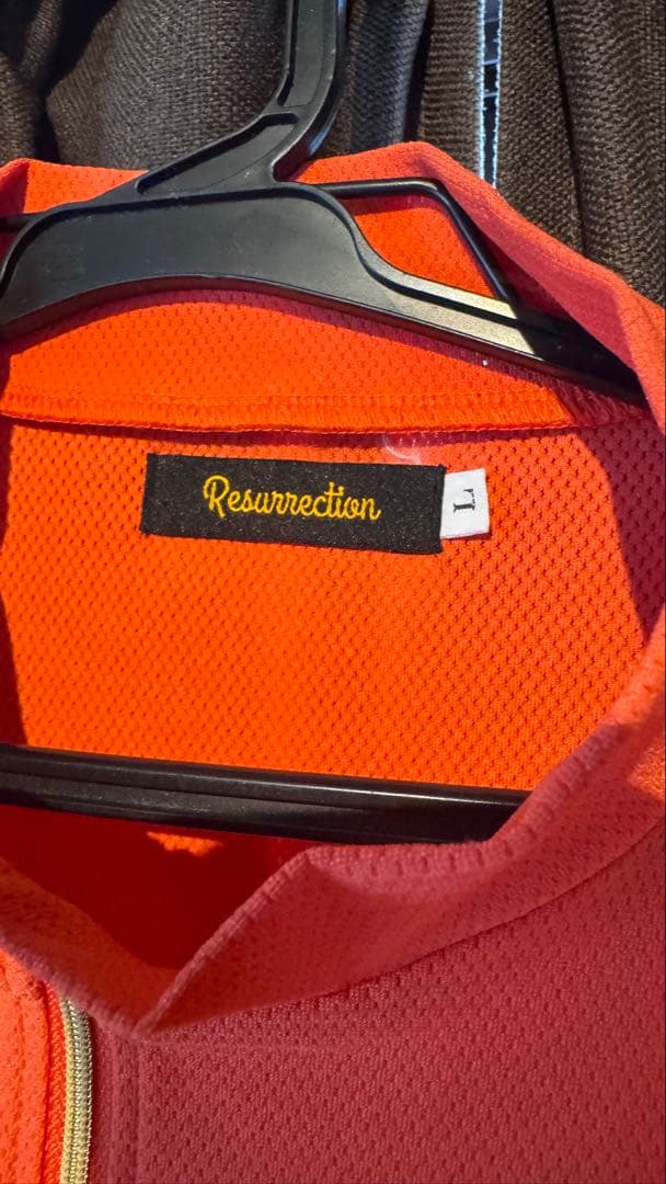 レザレクション resurrection モックネック ゴルフポロL オレンジ