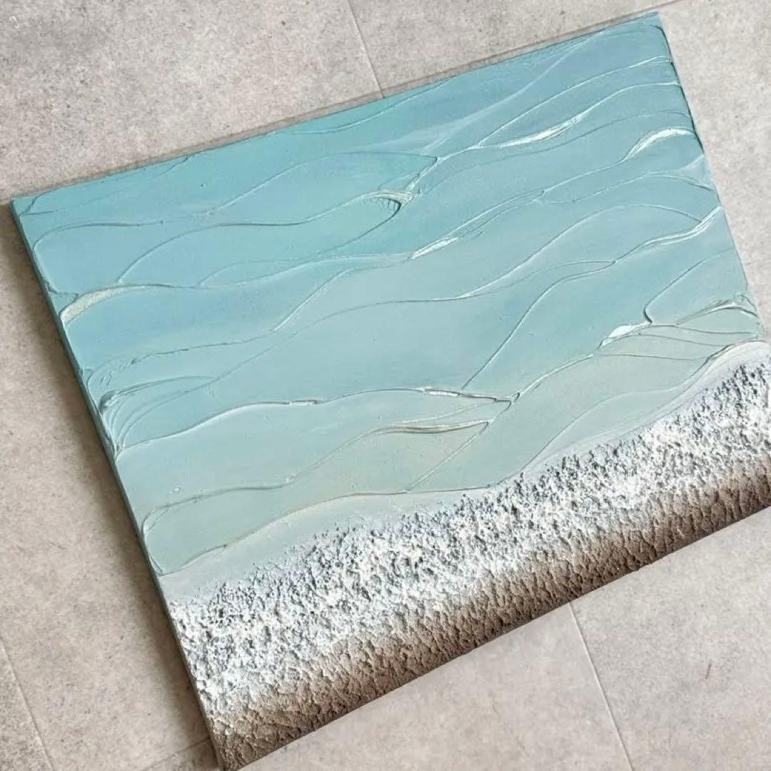 アクリル画テクスチャーアートno.928抽象画キャンバスアートパネル海波打際