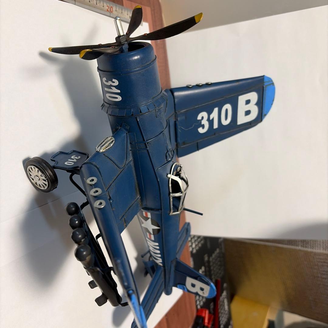 戦闘機 鉄製 置物 模型 飛行機 レトロ 手作り ブリキ ファイターF4U
