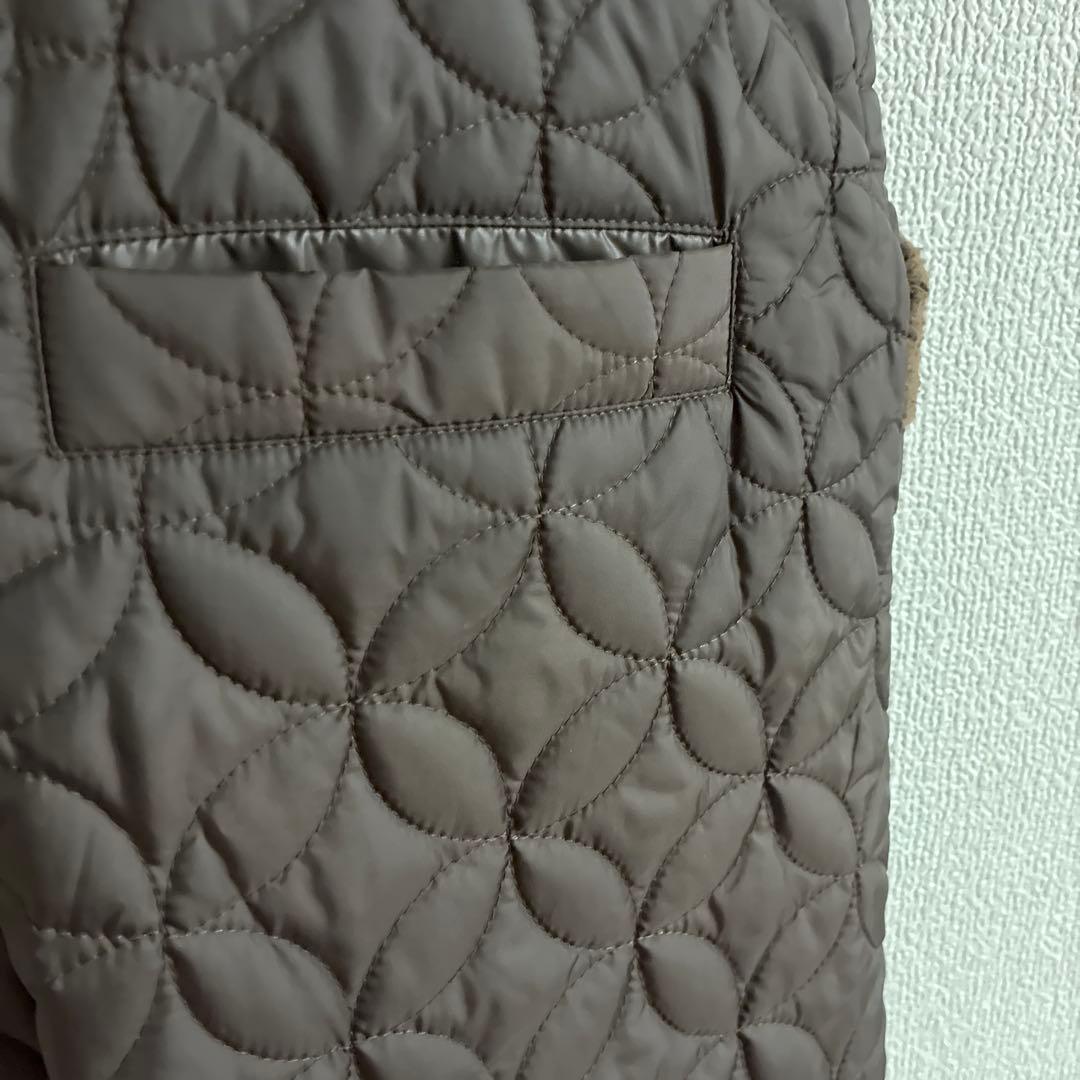 JUN&ROPE リバーシブル中綿ワンピース　ロングベストL ボア　キルティング