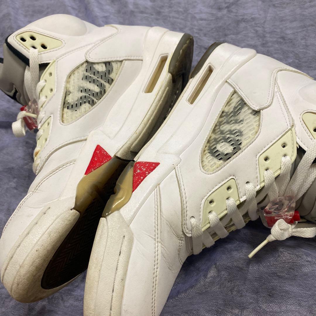 Air Jordan 5 ホワイト supreme サイズ28.5 US10.5