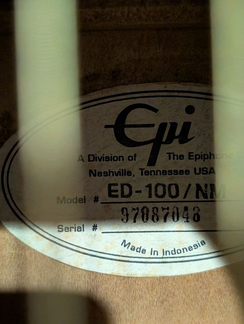 良音/Epi（Epiphone）ED-100/NM 改チューナー付エレアコ