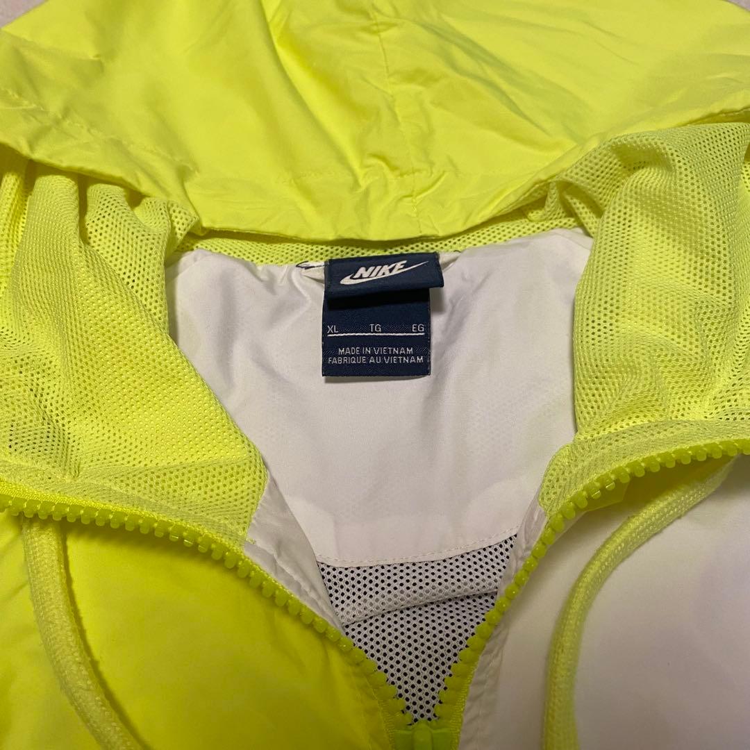 Nike レディースナイロンジャケットセットアップ XL 黒/蛍光イエロー