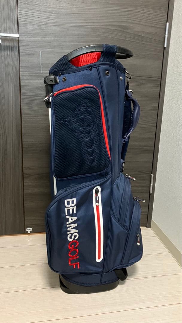 ★値下げします　BEAMS GOLF キャディバッグ ネイビー/レッド★