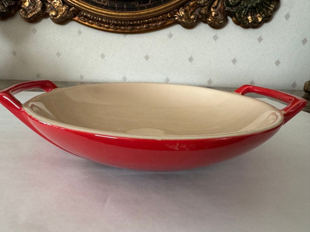 【未使用極美品】廃盤 ル・クルーゼ WOK 20cm レッド レア プレート