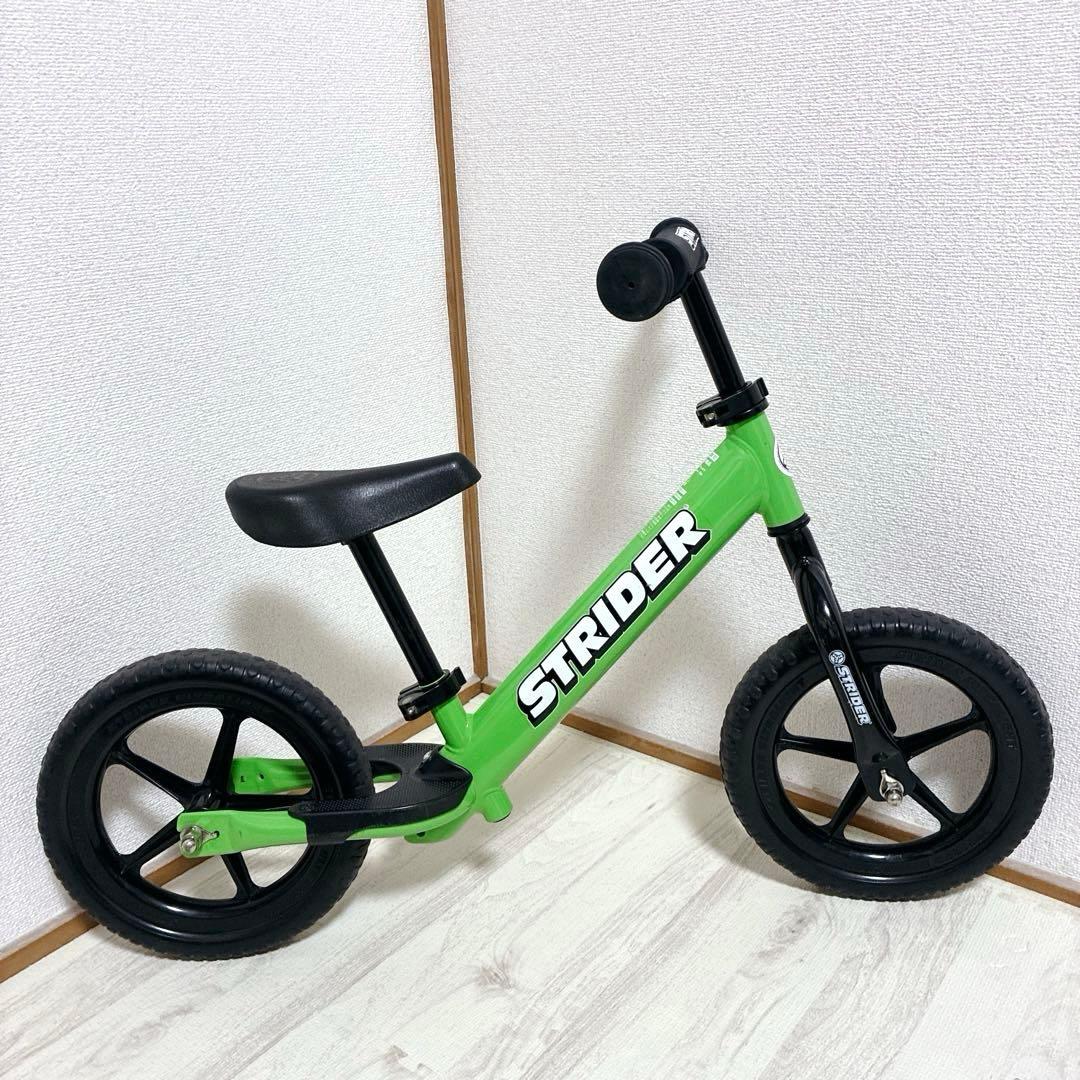 美品 STRIDER 12 グリーン ストライダー 12 ペダルなし自転車