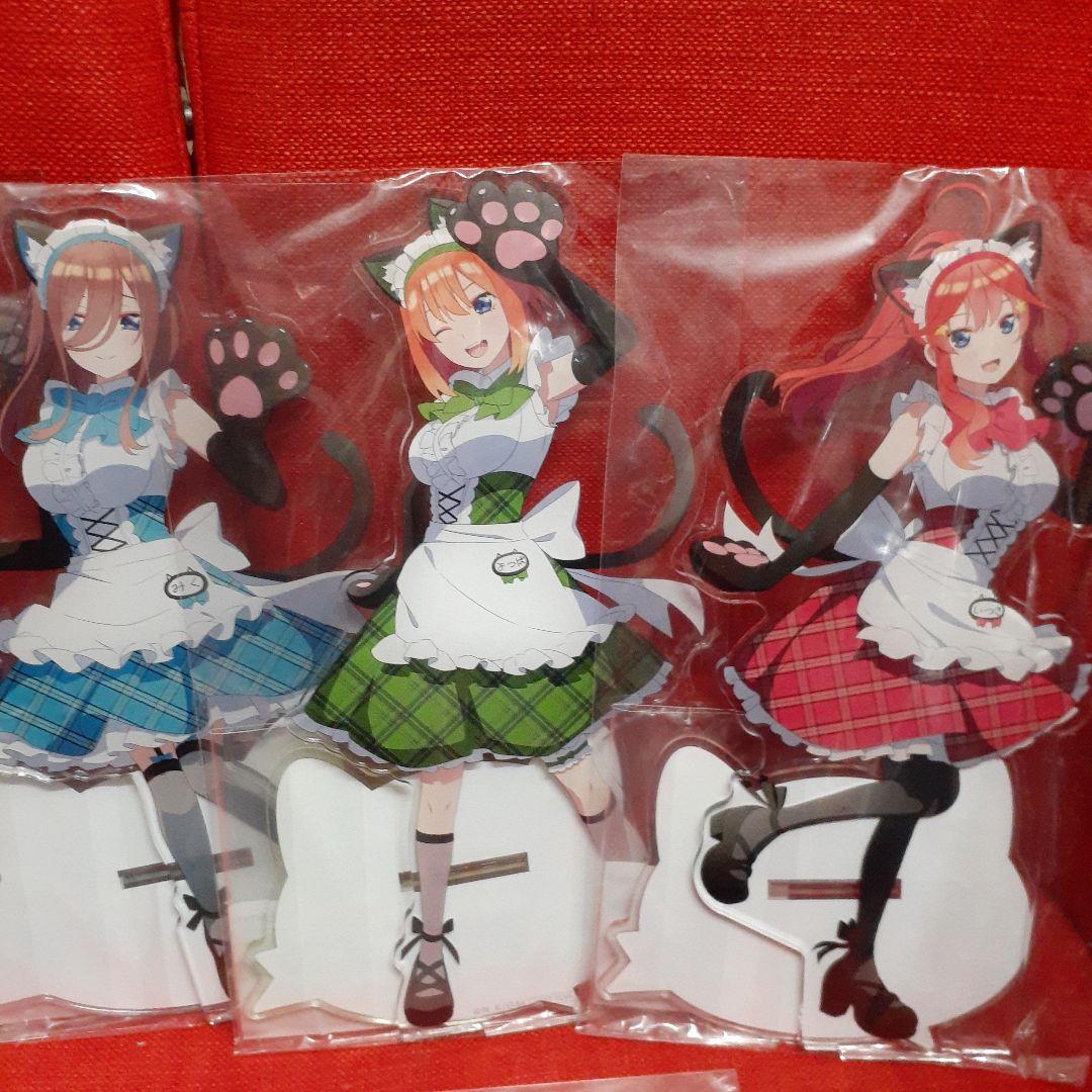 五等分の花嫁　アクリルスタンド　缶バッジくじ(猫メイド) 五つ子セット