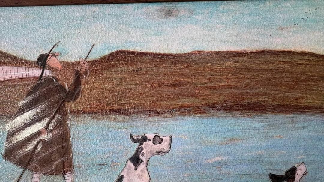 絵画●サムトフト アートフレーム「わんわんリバークルーズ」● 動物＆癒しアート