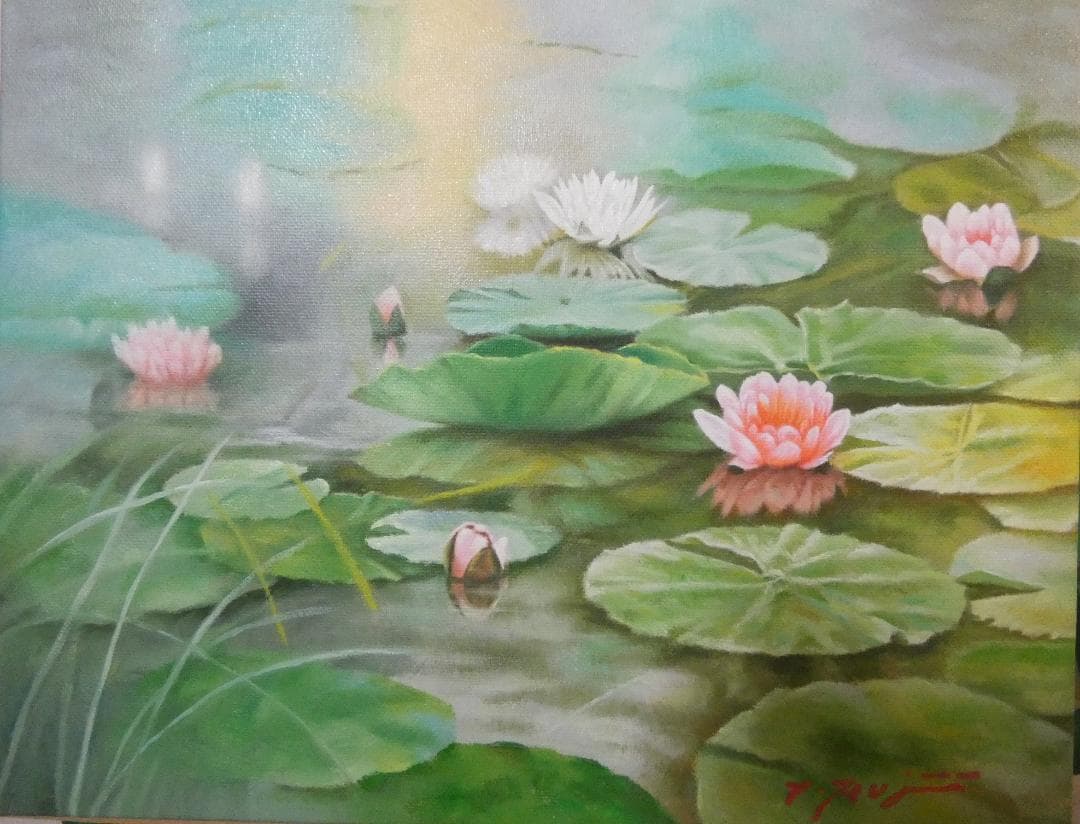 絵画 風景 藤井勉「陽の名残り」 サイン 額装済み 肉筆手描き F6