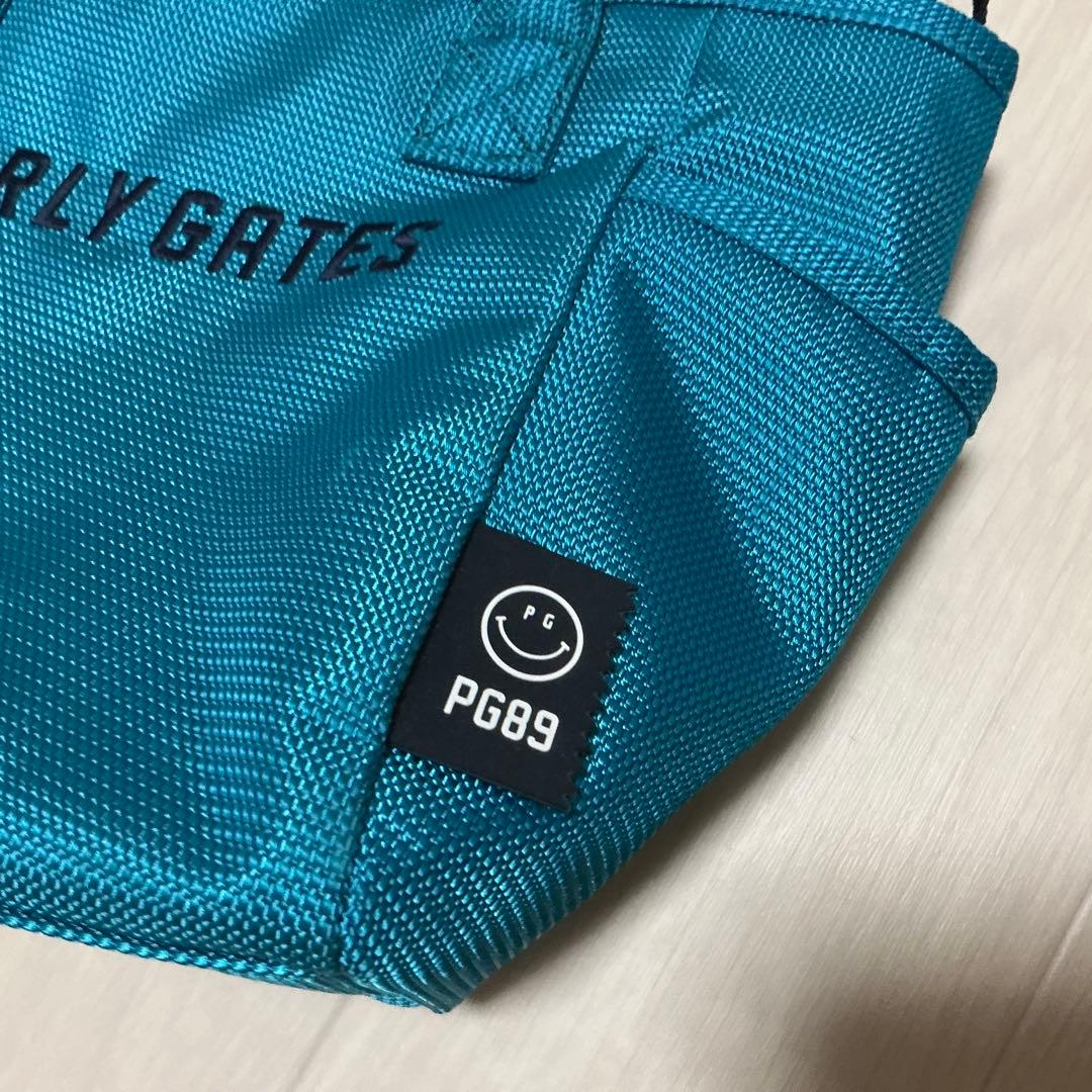 PEARLY GATES 中型トートバック ターコイズ 美品 ラウンドバック