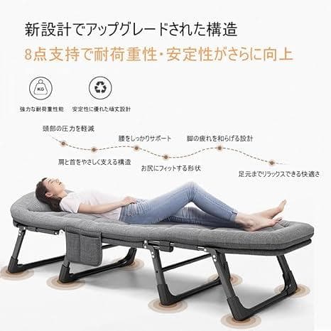 折りたたみベッド 軽量簡易ベッド コンパクト収納 シングル 組み立て不要