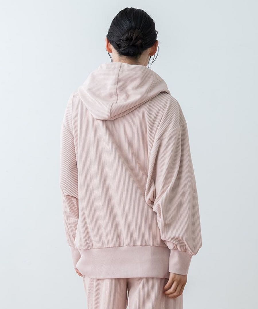 新品タグ付き★【SUKALA】スフレリブダブルジップフーディ(スモークピンク)