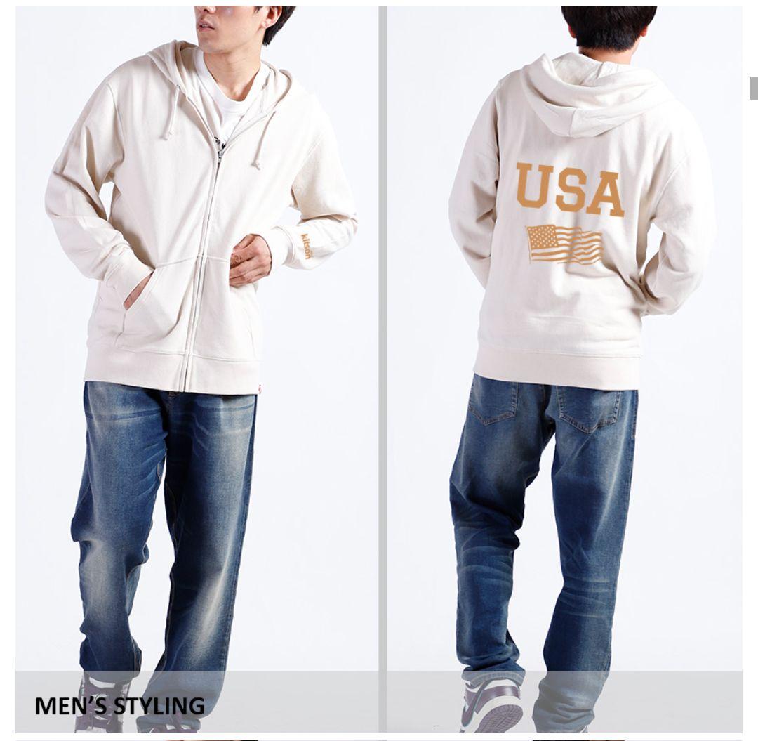 #ババババンビ　宇咲　kitson me　コラボZIPパーカー USAロゴ XL