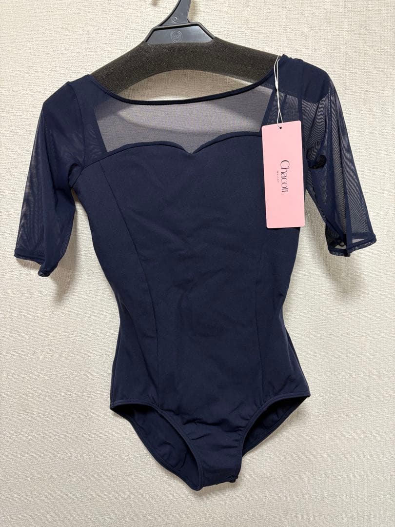 チャコット　5分袖レオタード ネイビー　Mサイズ　新品未使用タグ付