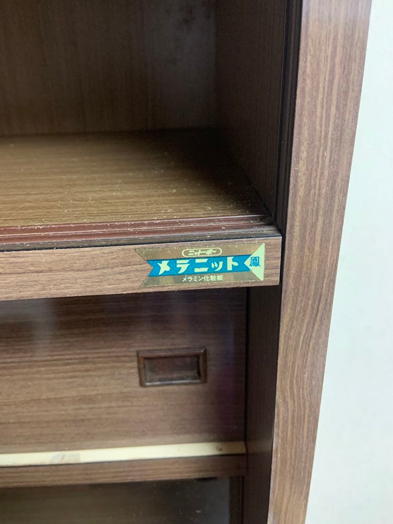 水屋　キッチンキャビネット　昭和レトロ　レトロ型板ガラス　アンティーク