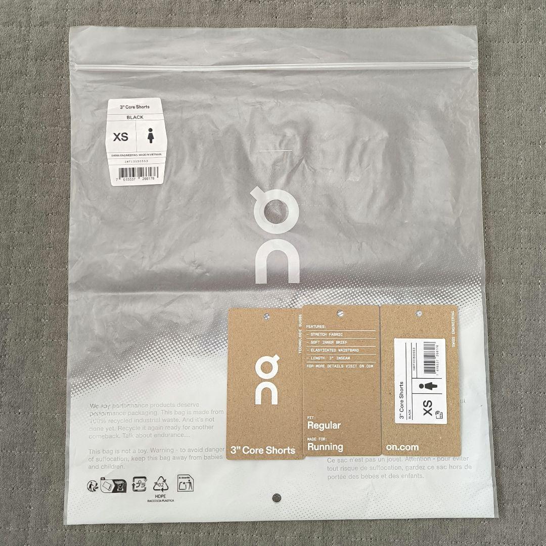 On Running 3\" Core Shorts ランニングショーツ XS 黒