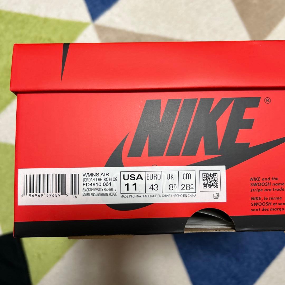 NIKE AIR JORDAN 1 ハイカット ブラック×レッド