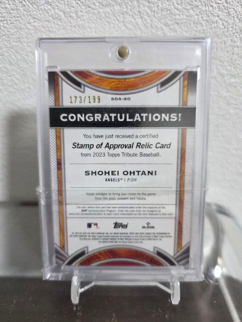 2023 大谷翔平 topps tribute実使用ジャージレリック 199シリ