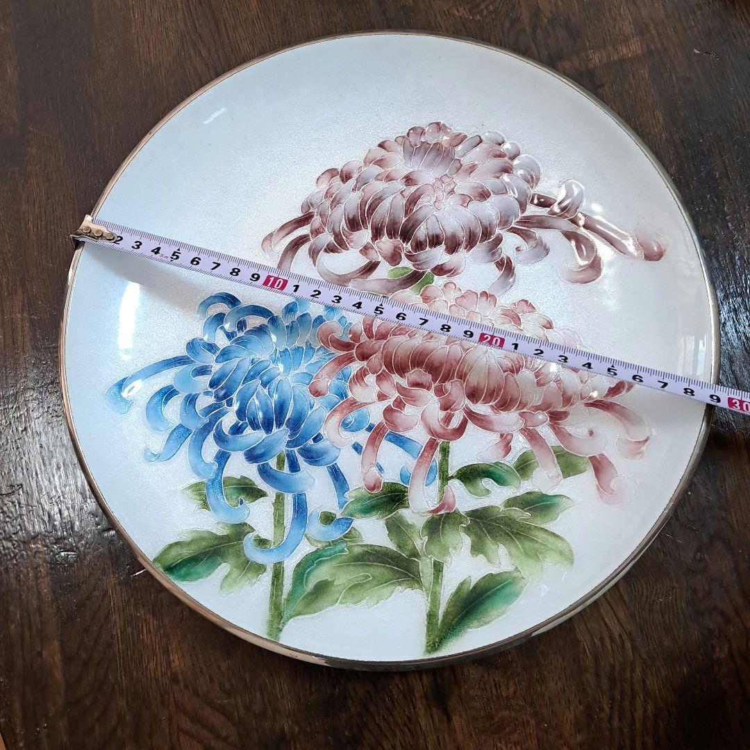 お値下げしました　七宝焼　飾り皿　直径約30cm ヴィンテージ？