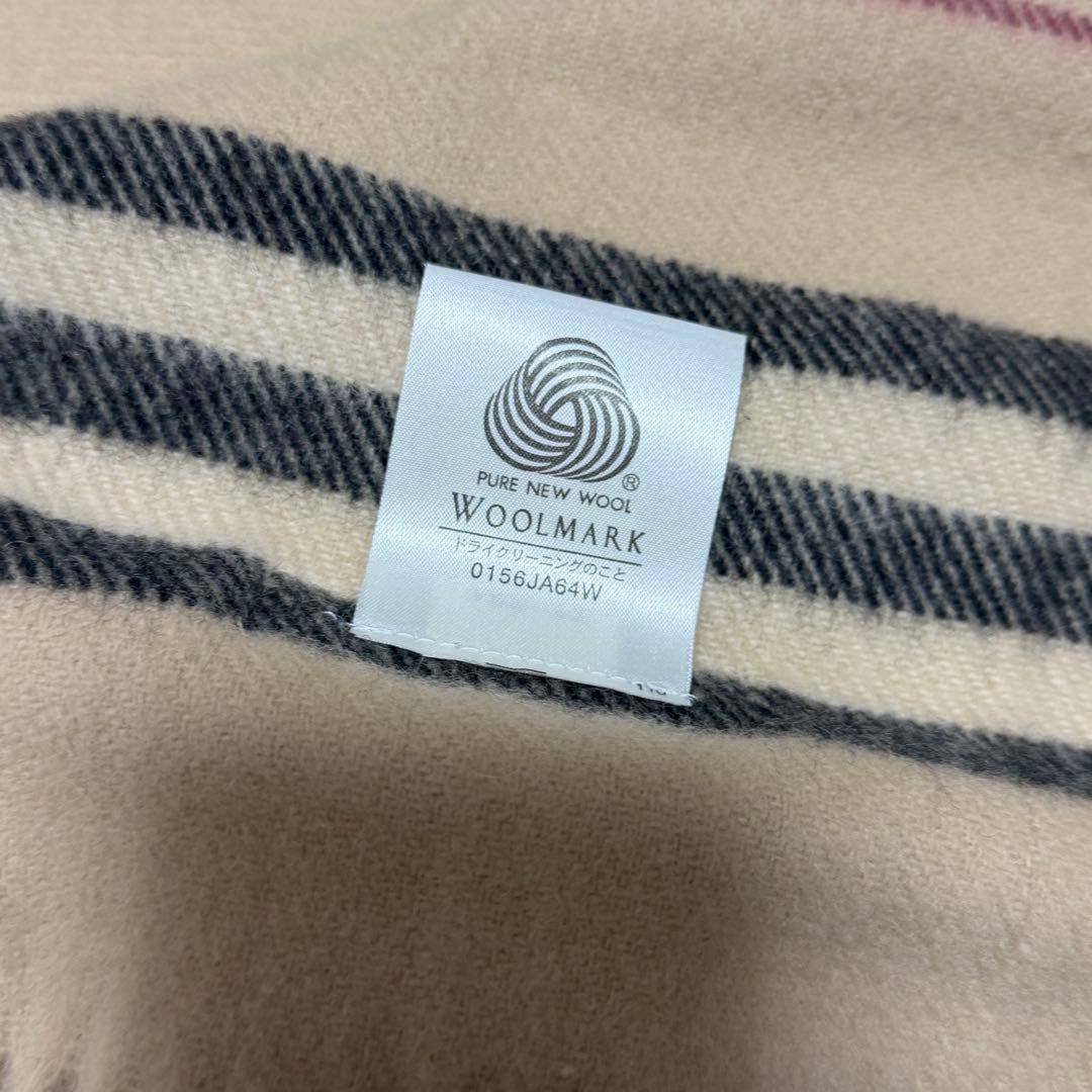 BURBERRY ウールひざ掛け チェック柄 ラムウール 日本製