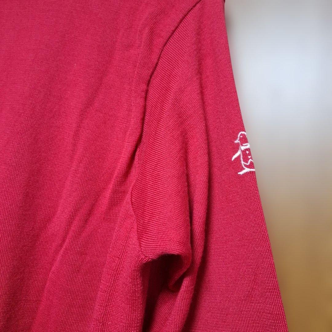 ★美品　ハーフジッブニット　ハイネック薄手ニット　マンシングウェア　アーガイル