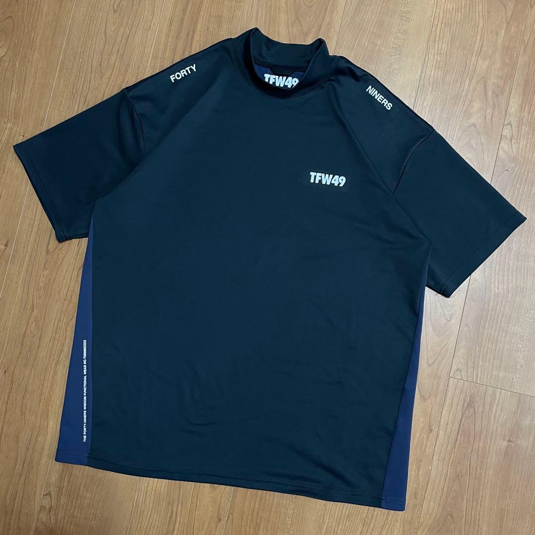 TFW49 モックネック　Tシャツ ブラック　XL junhashimoto