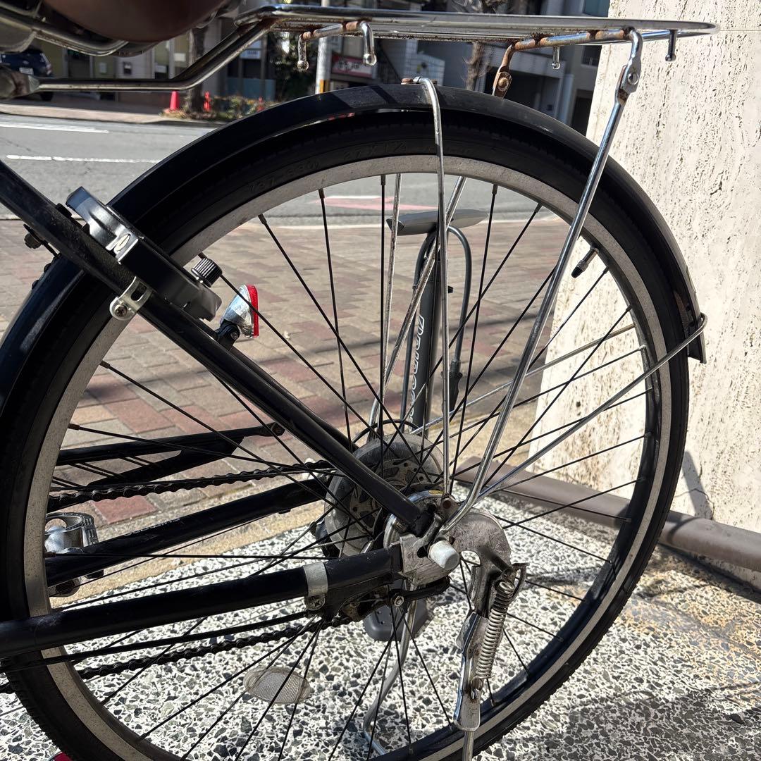 <お引取り限定> シマノ 6速 シティサイクル 前カゴ付き 27インチ