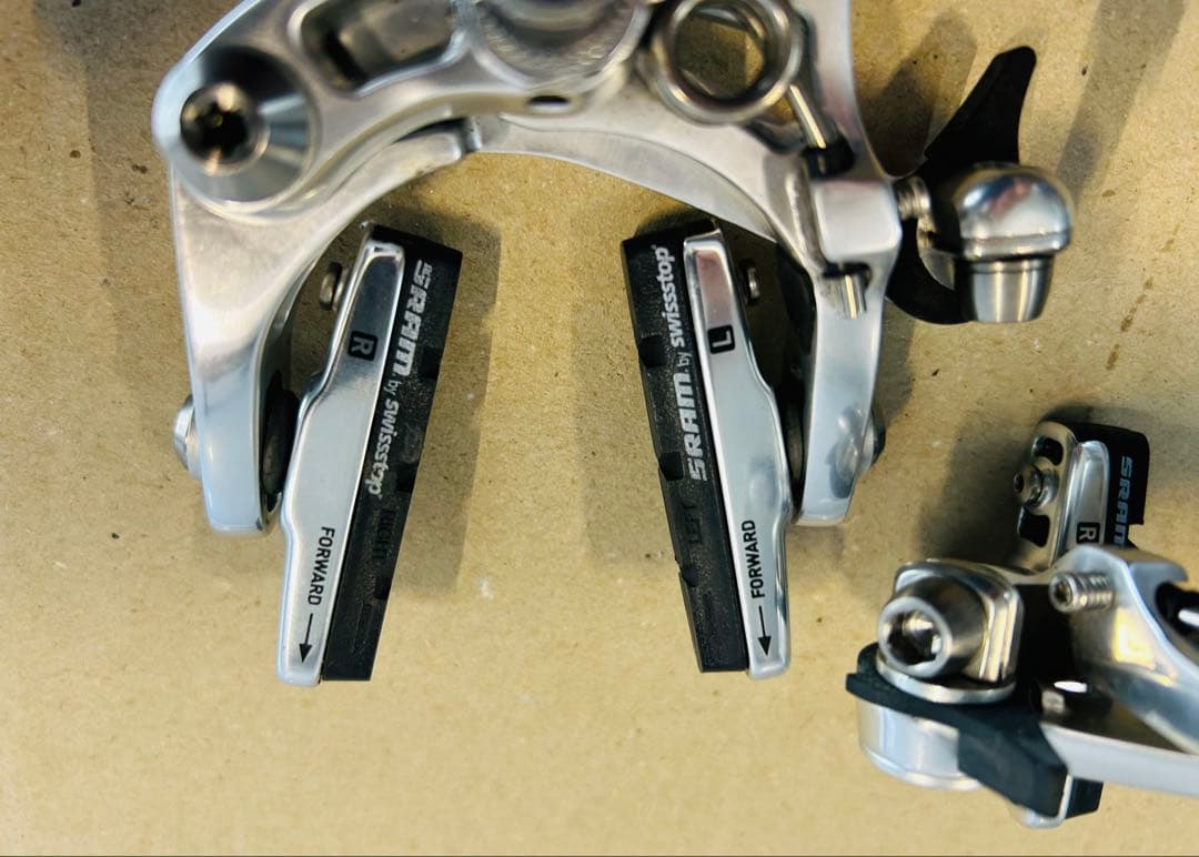 ★ スラム SRAM レッド Red キャリパーブレーキ 前後セット シルバー