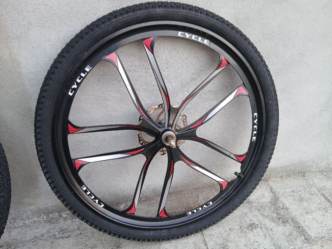 自転車ホイール 26インチ 黒 ダブルリム