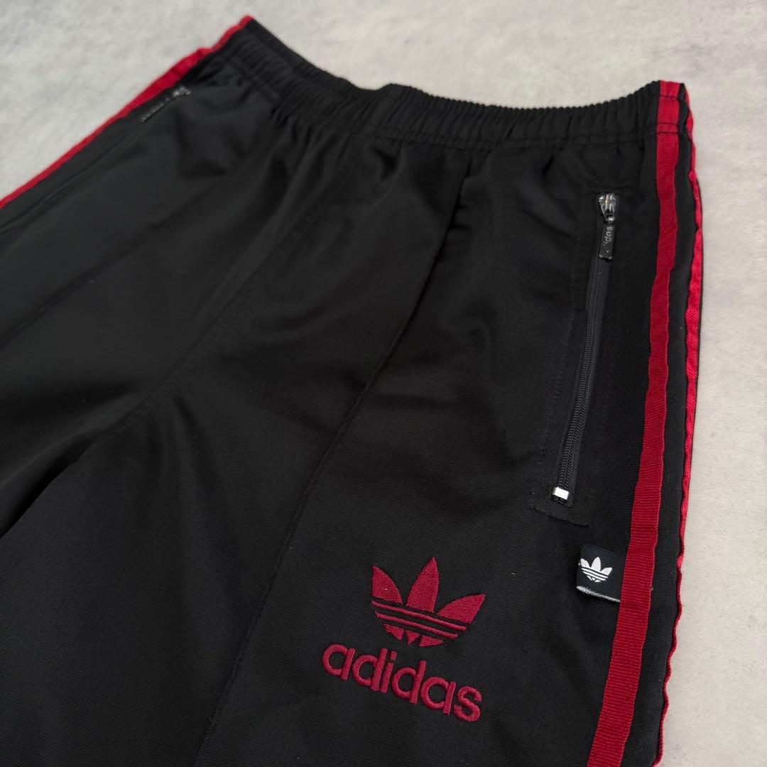 90s old adidas アディダス トラックパンツ ブラック×レッド L