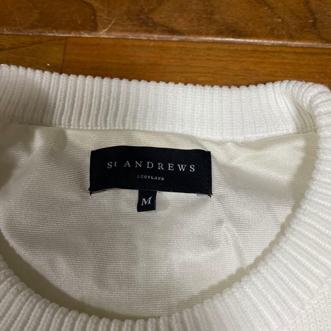 St Andrews ホワイト ケーブルニットセーター M