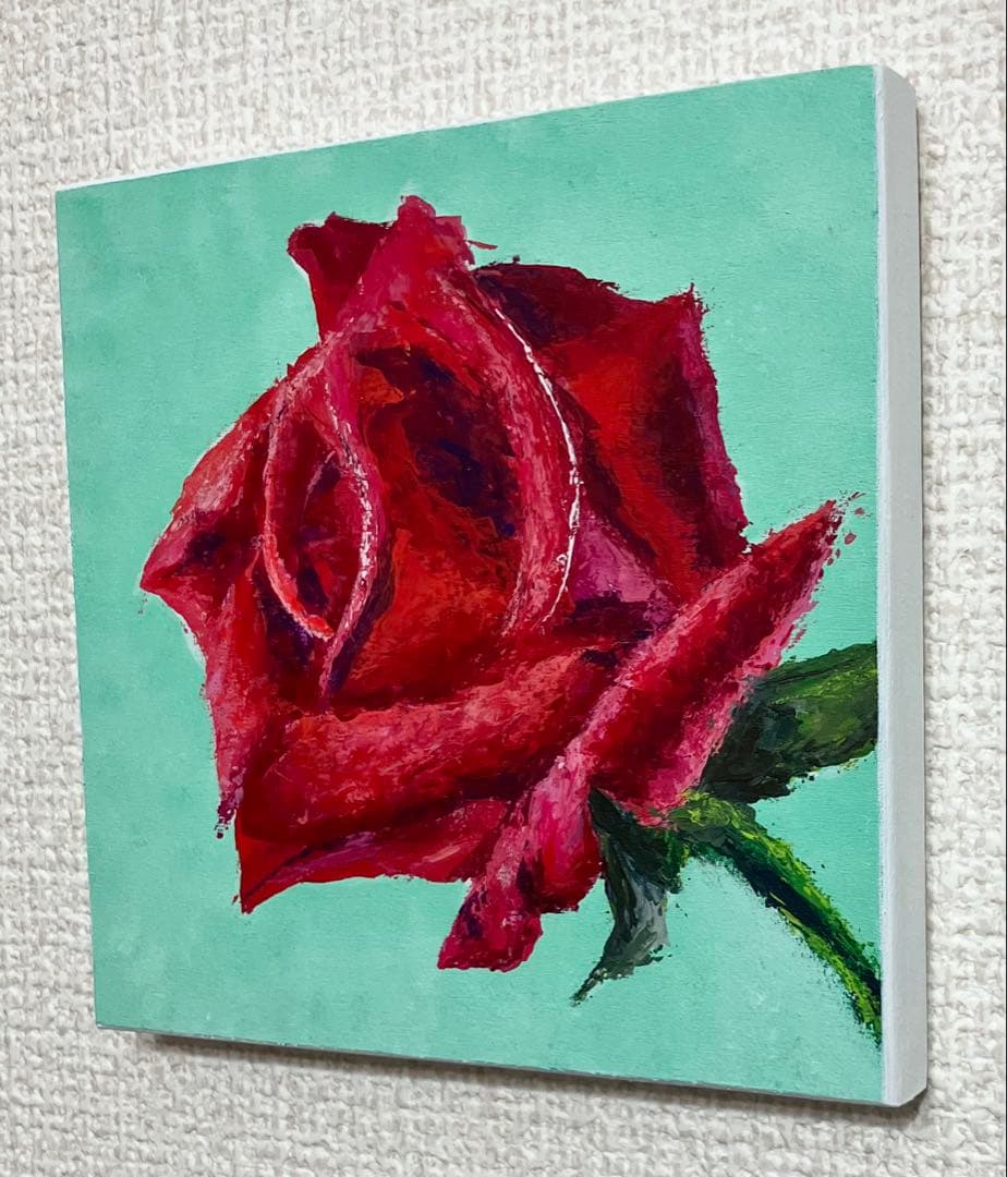 原画　花　静物画　絵画　アクリル画　現代アート　細密画　手描き　一点物