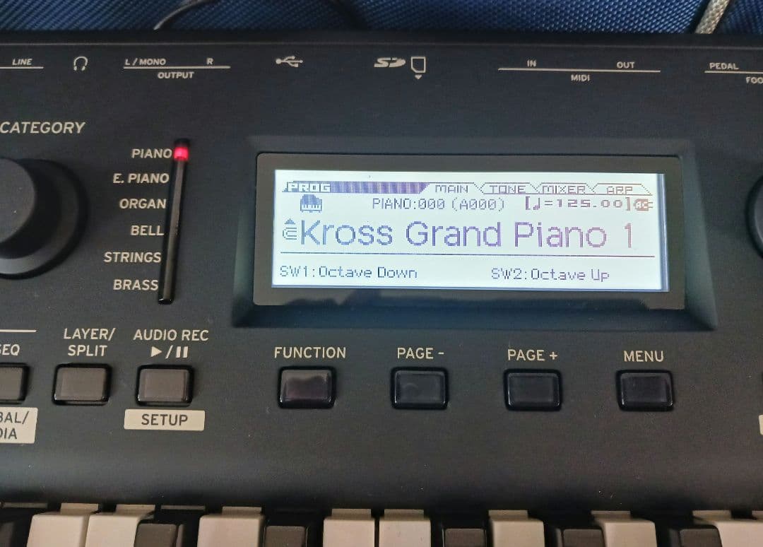 うつぎ★KORG KROSS2★61鍵★黒★純正ケース&ダンパーペダル付