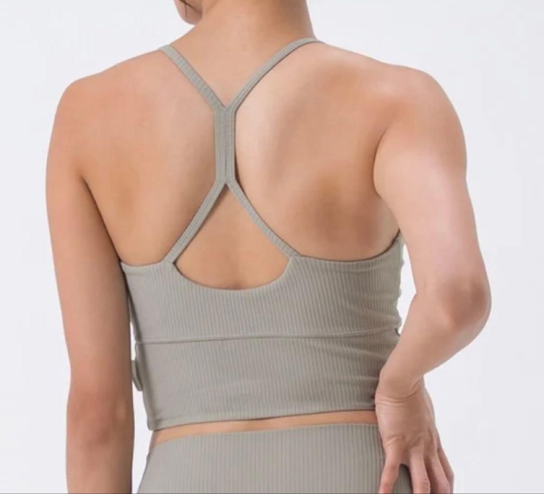 SUKALA　ベーシックリブクロスブラトップ　L ライトカーキ　新品未使用