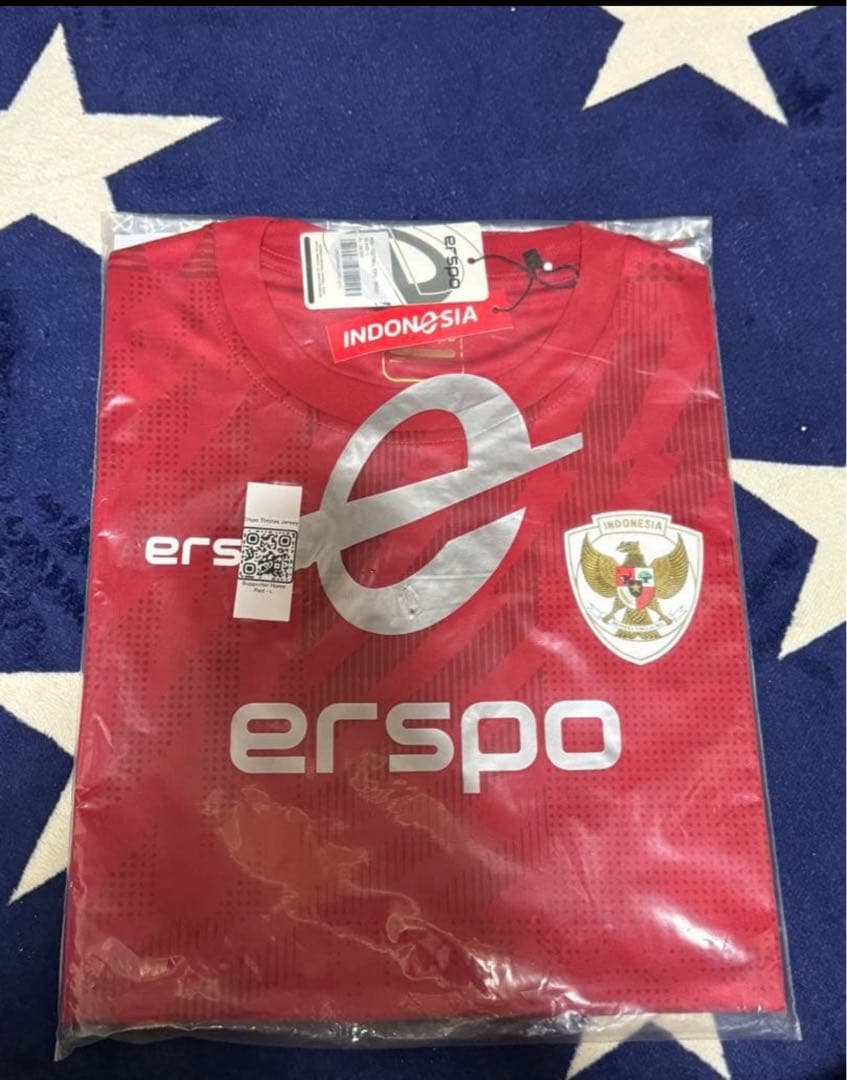 erspo インドネシア サッカー ジャージ 赤 SIZE L